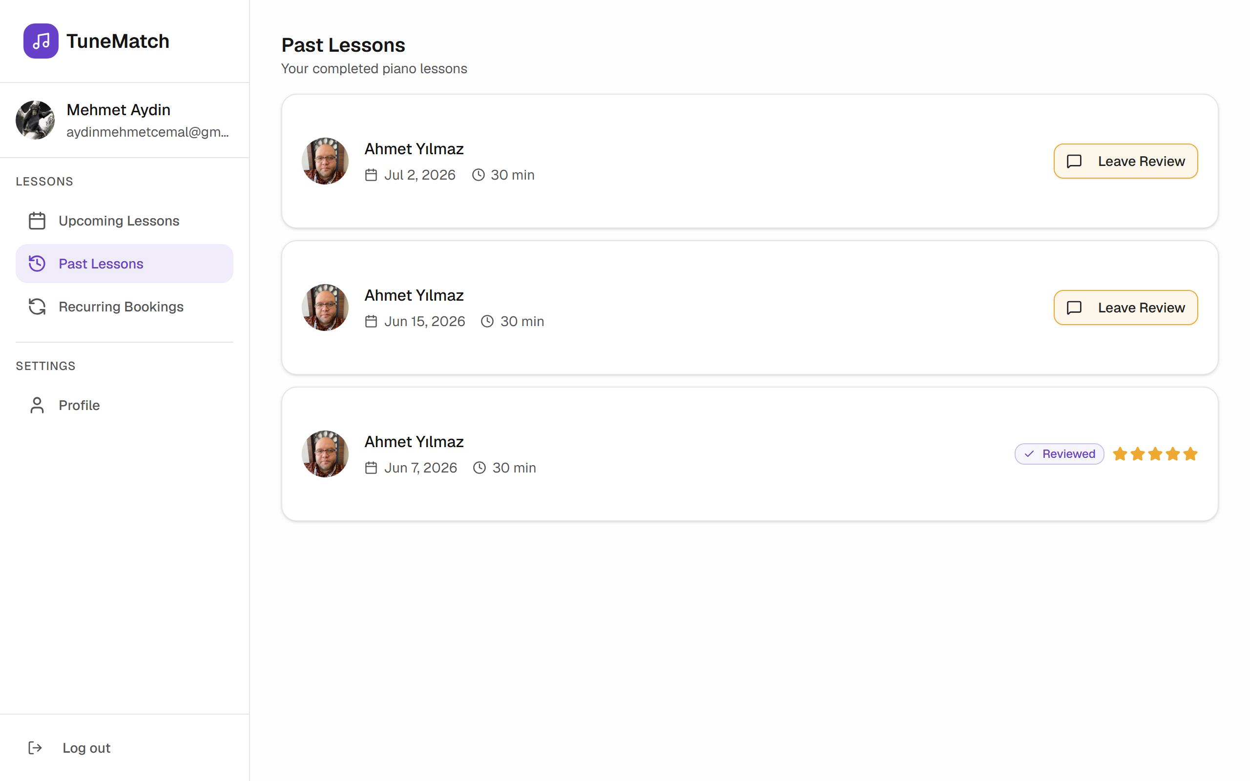 Past Lessons — placeholder